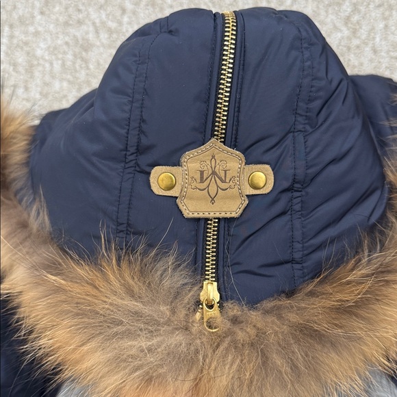 Mackage Navy Puffer Coat with Fur Trim - Picture 5 of 5
